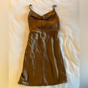 Brown Silk Dress